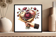Burgundy Spring Sublimation Clipart, an Illustration by DreamCafeArt (Thumbnail 5 of 5)