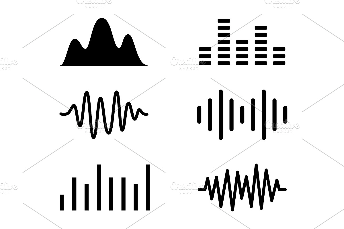Sound waves and frequency signals, an Object Illustration by GraphiShop