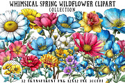Whimsical Spring Wildflower Clipart, an Illustration by OK Design (Thumbnail 1 of 6)