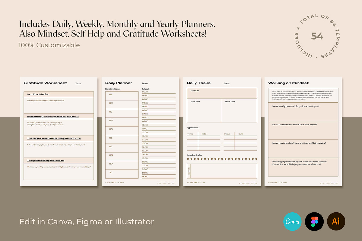 Aesthetic Planner Bundle + More, a Templates & Theme by AndrewPixel (Photo 2 of 12)