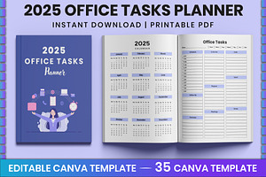 2025 Office Tasks Planner For Canva, a Stationery Template by Shumaya