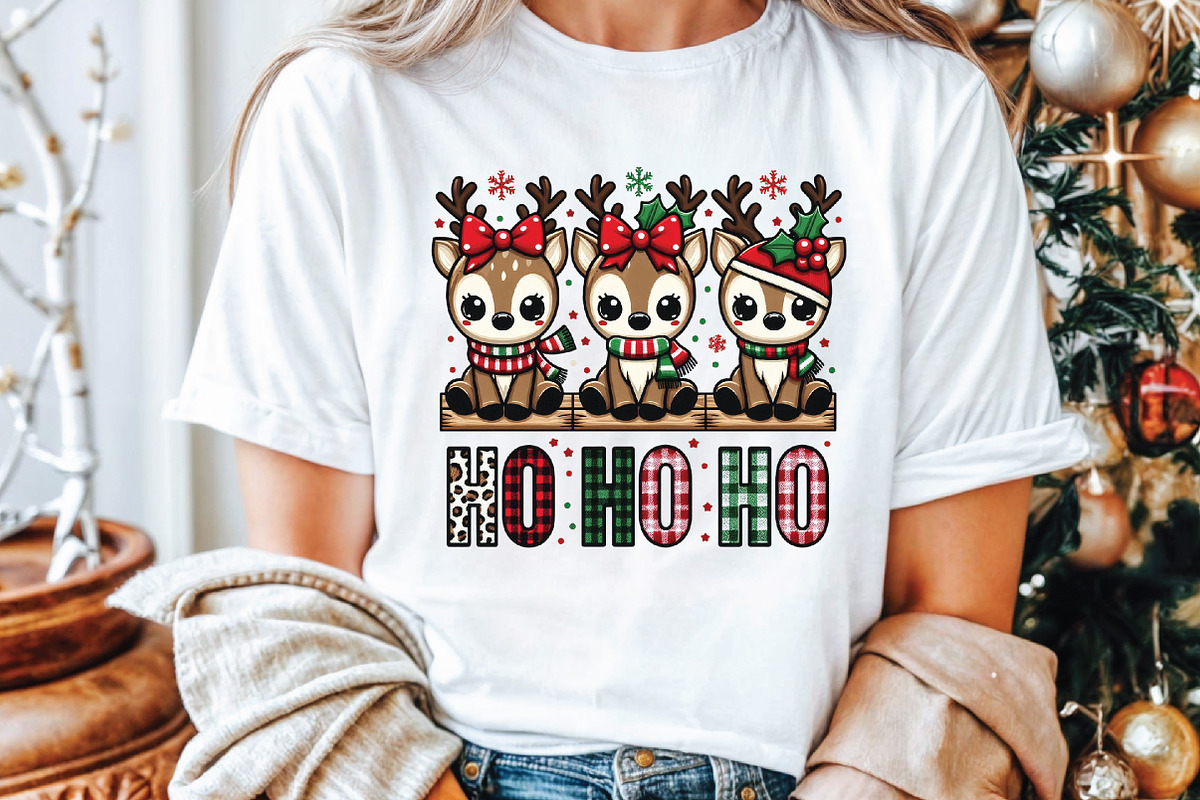 HO HO HO Reindeer Christmas PNG, an Illustration by Libby Wishes (Photo 1 of 5)