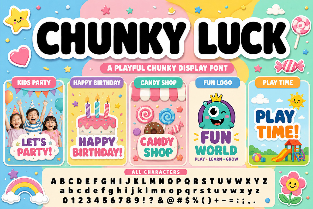 CHUNKY LUCK, a Slab Serif Font by Wow Magic (Photo 5 of 5)