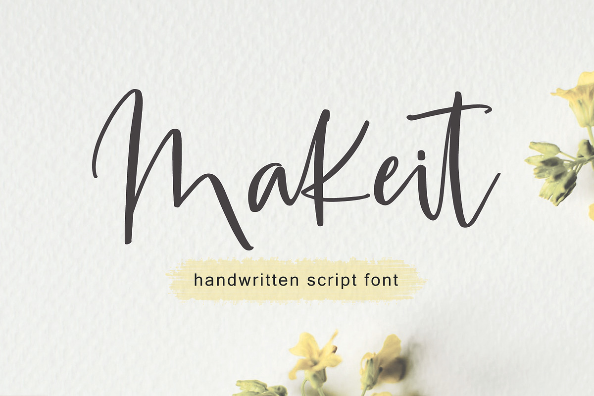 Makeit | handwritten script font, a Script Font by Yuby Creative (Photo 1 of 6)
