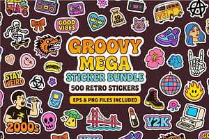 Groovy Mega 500 Stickers Bundle