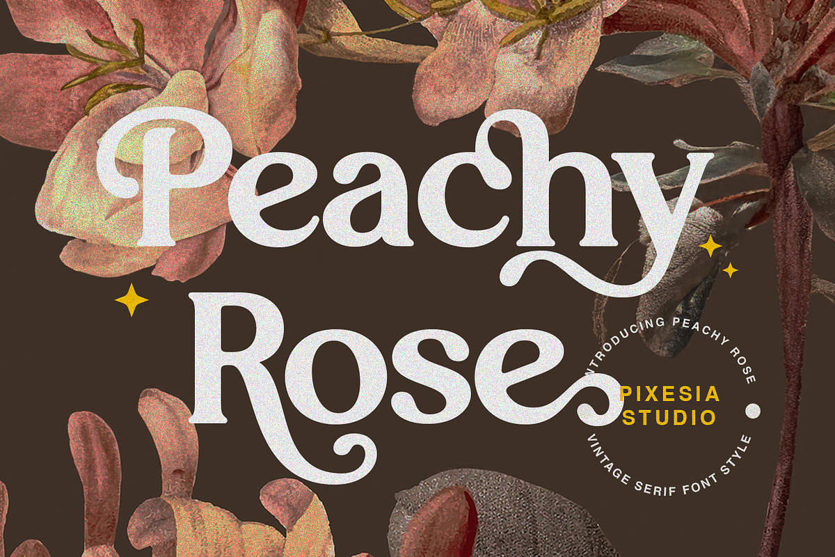 Peachy Rose - Bold Vintage Serif, a Serif Font by Pixesia Studio (Photo 1 of 11)