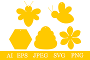 Bees Tags template. Bees Tags SVG, an Illustration by IrinaShishkova (Thumbnail 1 of 2)