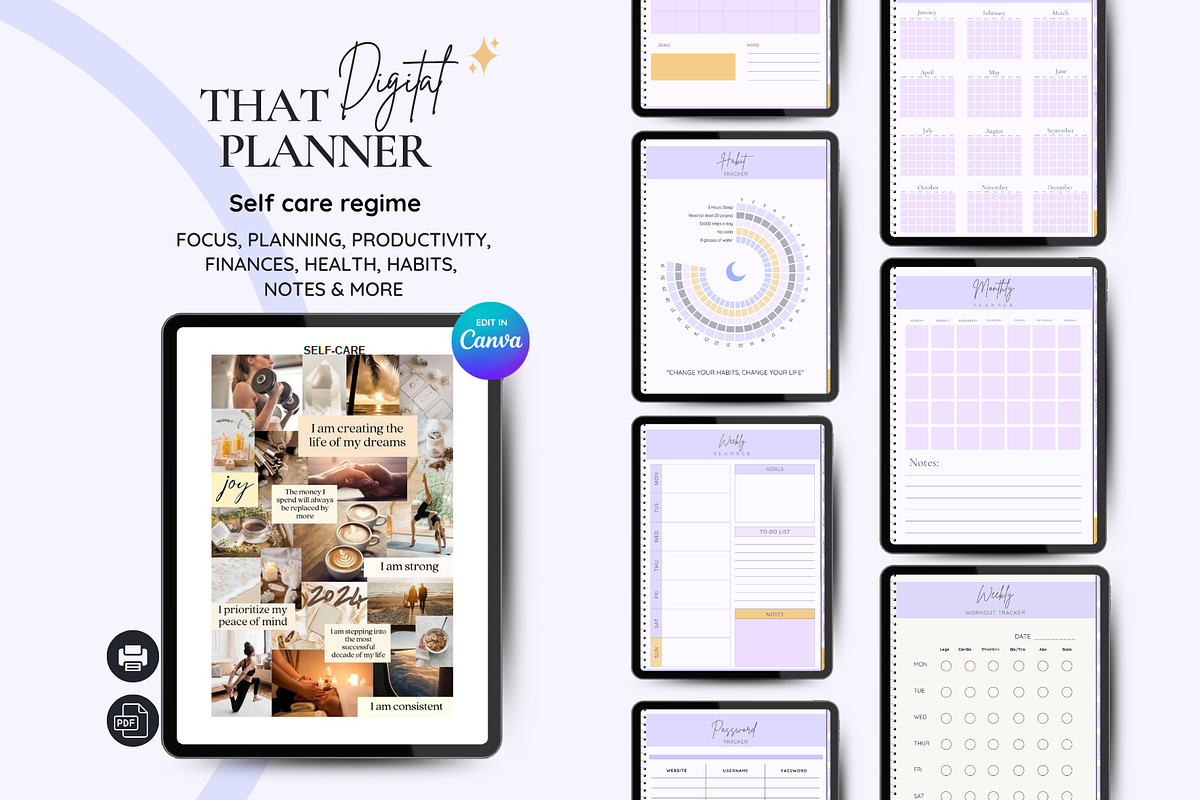 Undated Digital Planner, a Templates & Theme by LumusStudio (Photo 3 of 8)