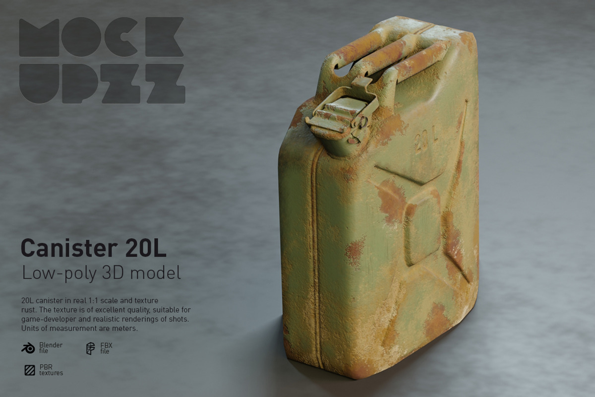 Canister 20L rust, an Object 3D Model by mockupzz (Photo 1 of 6)