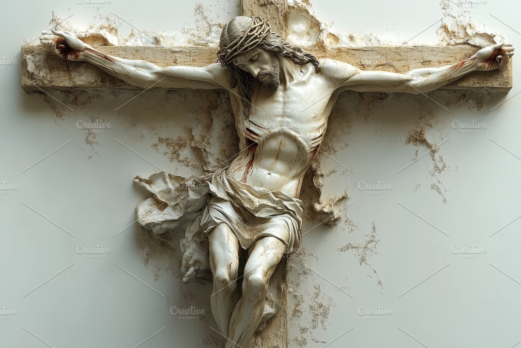 Detailed depiction of a crucifixion, a Photo by Tanuart