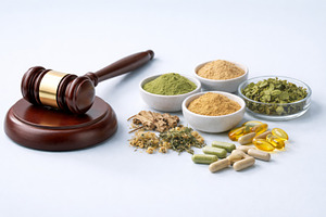 Gavel beside various herbal suppleme, a Photo by Dvoevnore photos