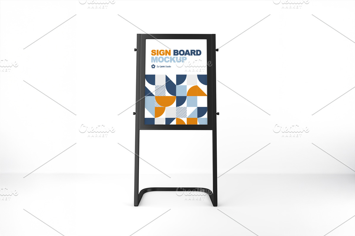 Sign Board Mockup, an Advertising Mockup by Qaleb Studio
