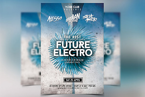 Futuristic Flyer Party Festival PSD