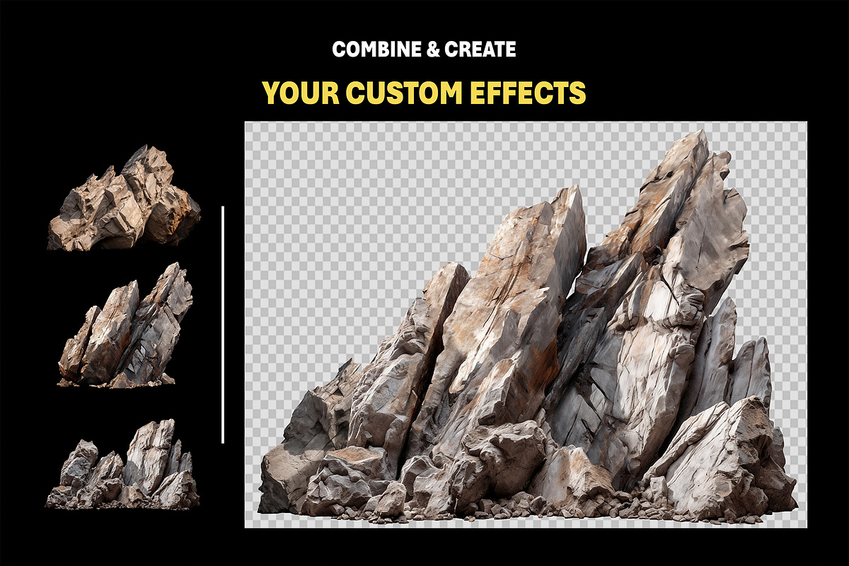 75+ PNG Cutout Isolated Rocks, an Object Graphic by Mikel Blazgad (Photo 6 of 9)