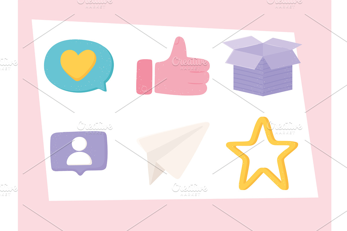 social media set, a Technology Illustration by studiogstock