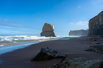 Clifton Beach and Twelve Apostles along the Great Ocean Road, Au, a Nature Photo by GoodGoods