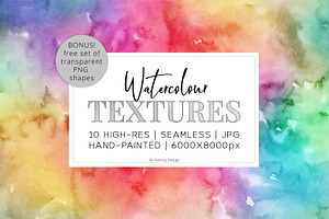 10 Huge Rainbow Watercolors
