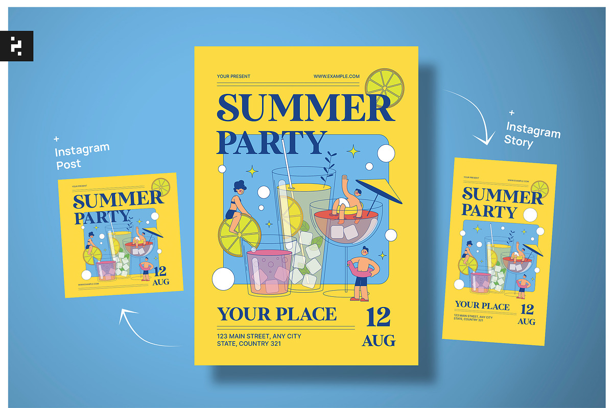 Yellow Fresh Summer Party Flyer, a Flyer Template by Neermana (Photo 1 of 4)