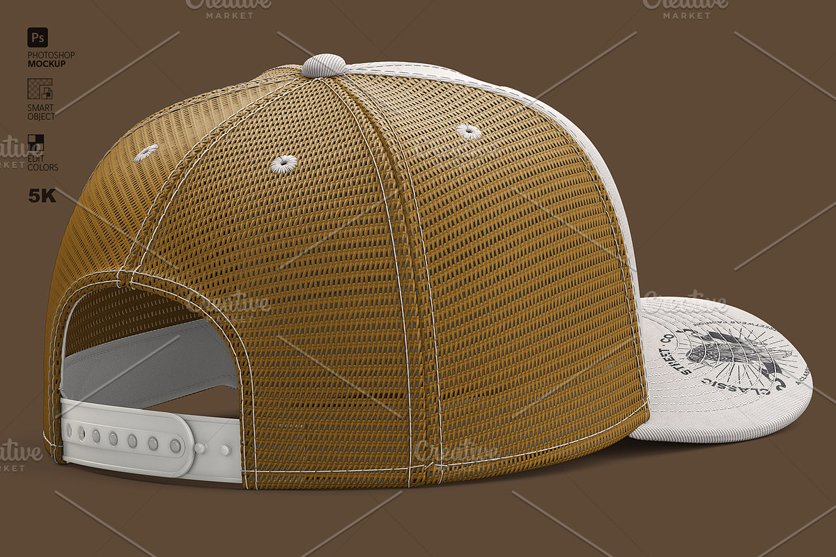 Trucker Hat Mockup – Back View PSD, a Hat Mockup by LESZ Design (Photo 4 of 10)