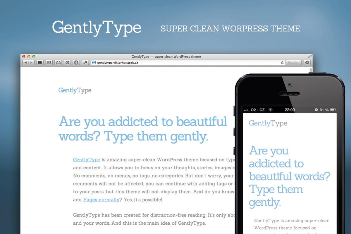 GentlyType v1.1 — WordPress Theme, a WordPress Template by Viktor Hanacek (Photo 1 of 4)