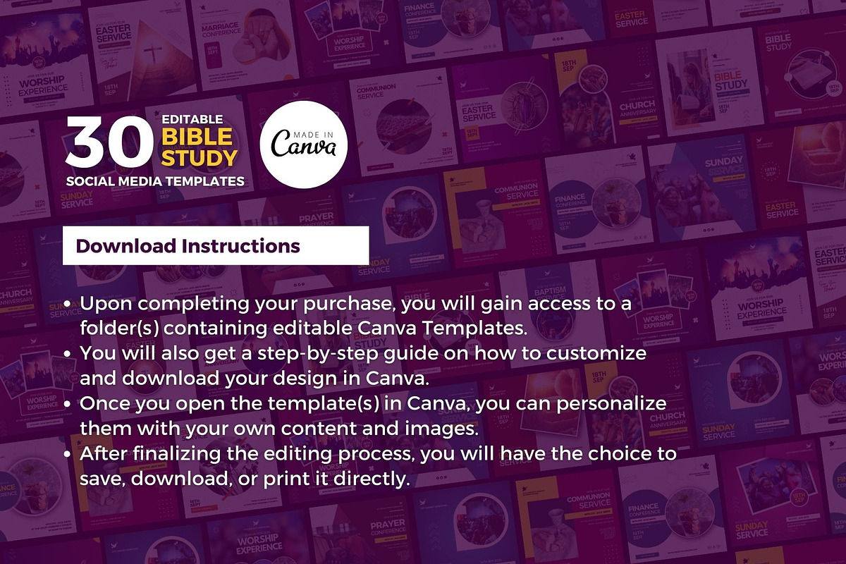Church Bible Study Flyer Bundle (30), a Social Media Template by MK Creatives (Photo 3 of 3)
