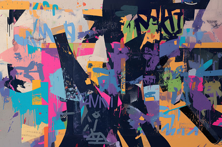 An abstract composition featuring vibrant colors and dynamic shapes, blending g, a Wallpaper Graphic by Textures & Backgrounds