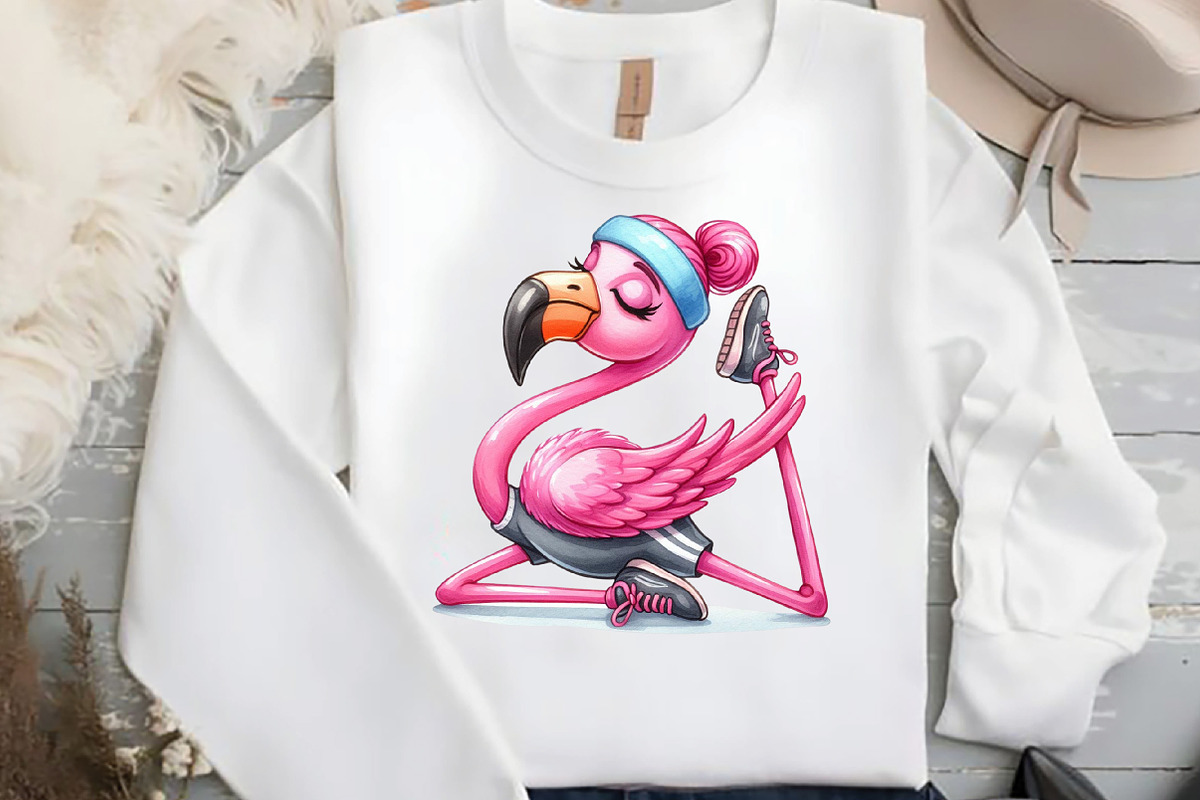 Cute Cartoon Sporty Flamingos, an Illustration by DreamCafeArt (Photo 5 of 5)