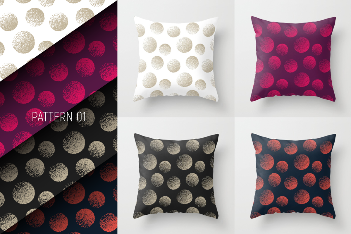 10 Vector Stippled Seamless Patterns, a Pattern Graphic by yamonstro (Photo 2 of 12)