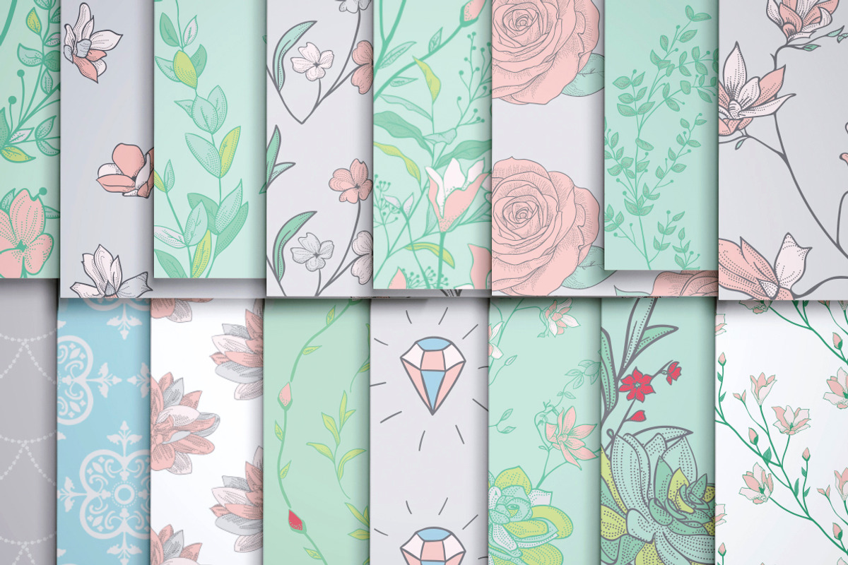 31 Floral Patterns Pack, a Pattern Graphic by Olya Creative (Photo 5 of 9)