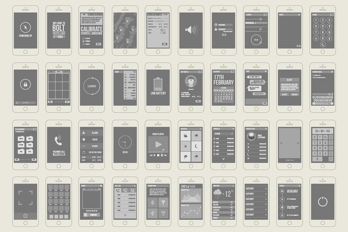 Bolt - Mobile Wireframe preview 2