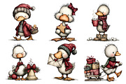 Whimsical Christmas Goose Clipart, an Animal Illustration by Creative Art (Thumbnail 6 of 6)
