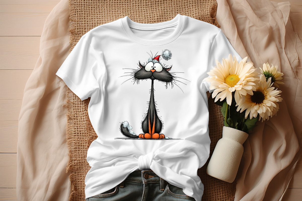 Quirky Christmas Cat Clipart, an Illustration by Craft Nest (Photo 5 of 13)