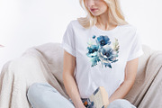 Blue flower. Watercolor clipart, a Decorative Illustration by ElenazlataArt (Thumbnail 9 of 16)
