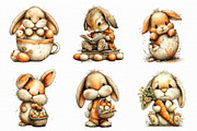 Easter Bunny Whimsical Clipart, an Illustration by Libby Wishes (Thumbnail 2 of 5)