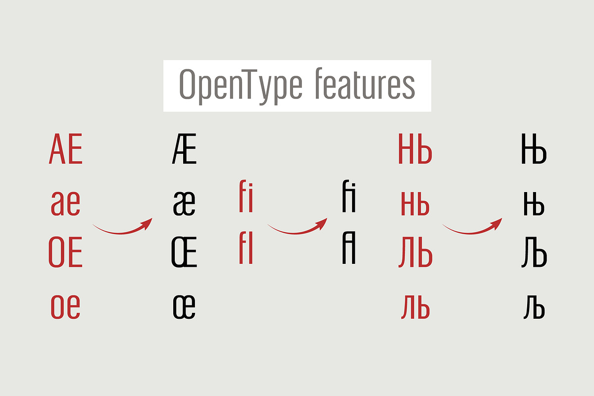 Condensed sans serif Galad. Cyrillic preview 3