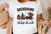 Dachshund Express Through the Snow, a Seasonal Illustration by CraftArtStudio (Thumbnail 3 of 4)
