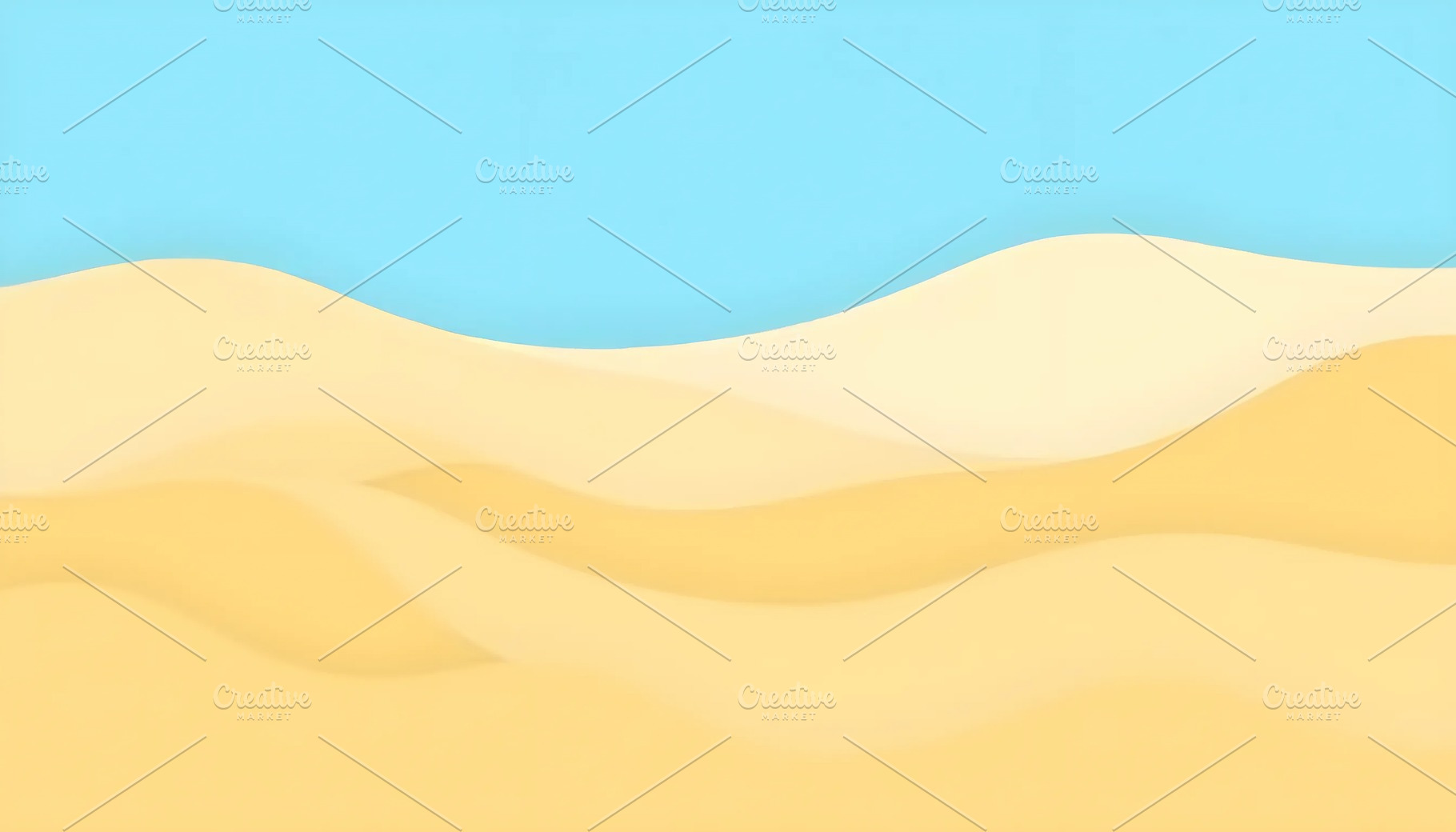 Desert Landscape Flat Style Papercut, a Photo by LOGOCREATIVE