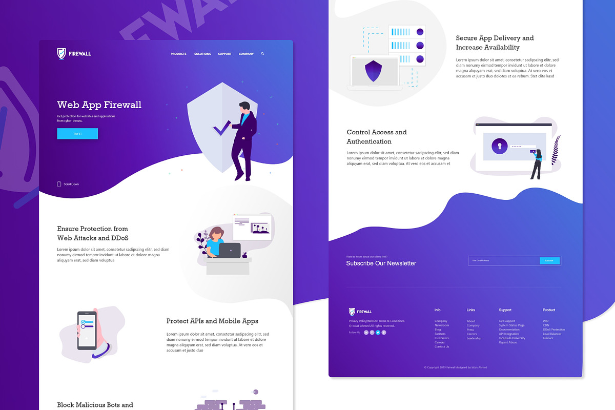 Security Services Website -WAF, a Landing Page Template by Istiak Ahmed