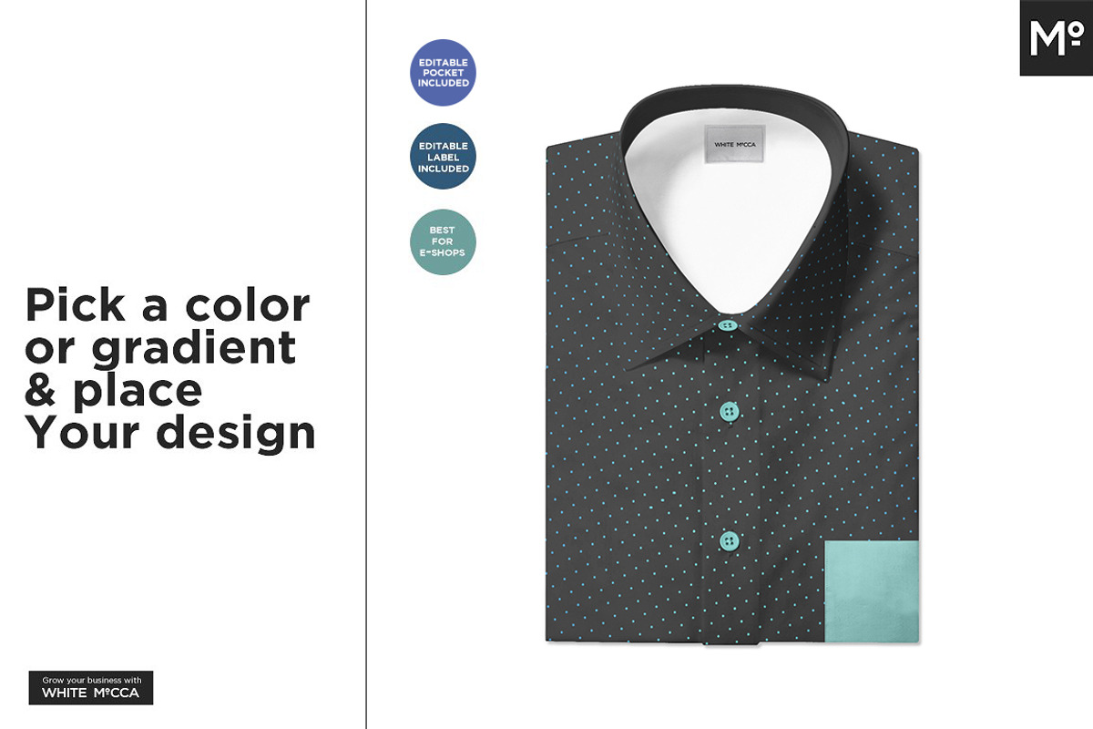 Casual Dress Shirt Mock-ups Set, a Shirt Mockup by Mocca Mockups Store (Photo 9 of 11)