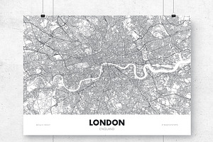 Large City Map Vector Poster Set2