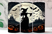 Halloween Witch 20oz Skinny Tumbler, a Background Graphic by LamanAzalea (Thumbnail 1 of 2)