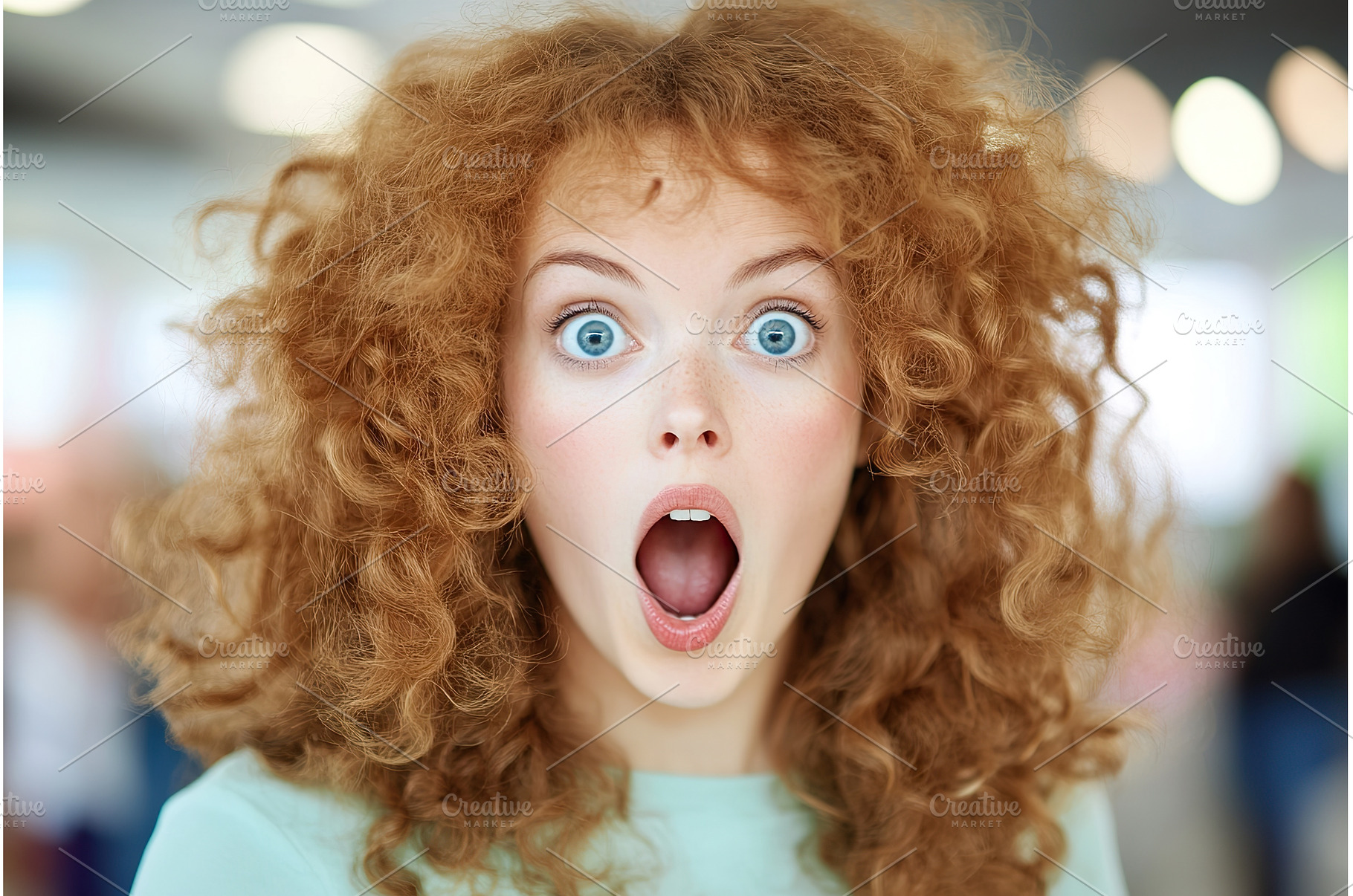 Surprised Caucasian young woman with, a Person Photo by Lermont51