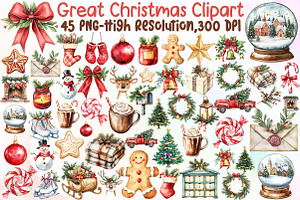 Great Christmas Clipart Bundle, an Illustration by Sublimation Artist