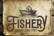 Fishery Vintage Label Font, a Serif Font by JumboDesign (Thumbnail 1 of 5)
