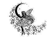 Fairy Moon Butterfly Silhouette, an Object Illustration by Gaye Art (Thumbnail 31 of 31)