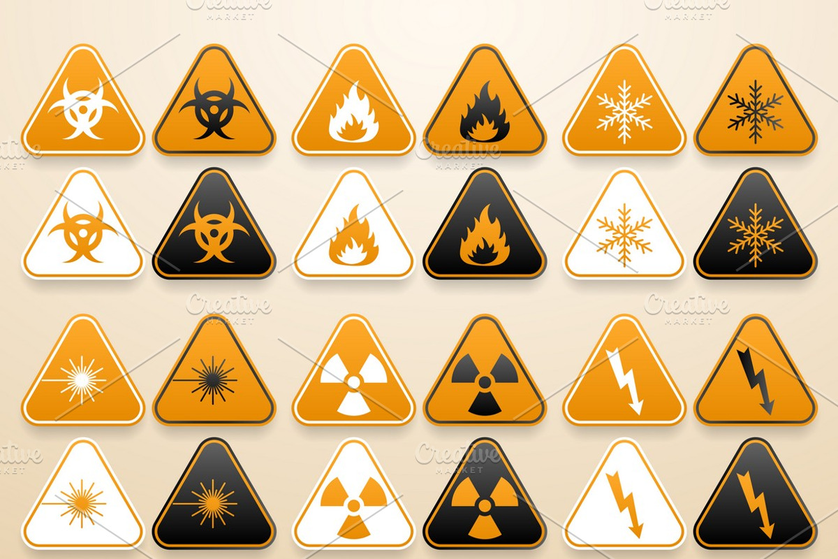 Set of warning signs