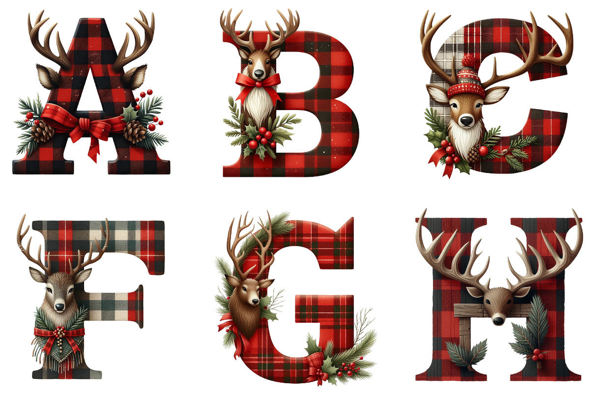 Christmas Alphabet Monogram, an Illustration by Designking (Photo 2 of 5)