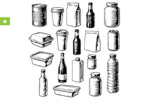 Food Packaging Containers Set, an Object Graphic by RT Studio