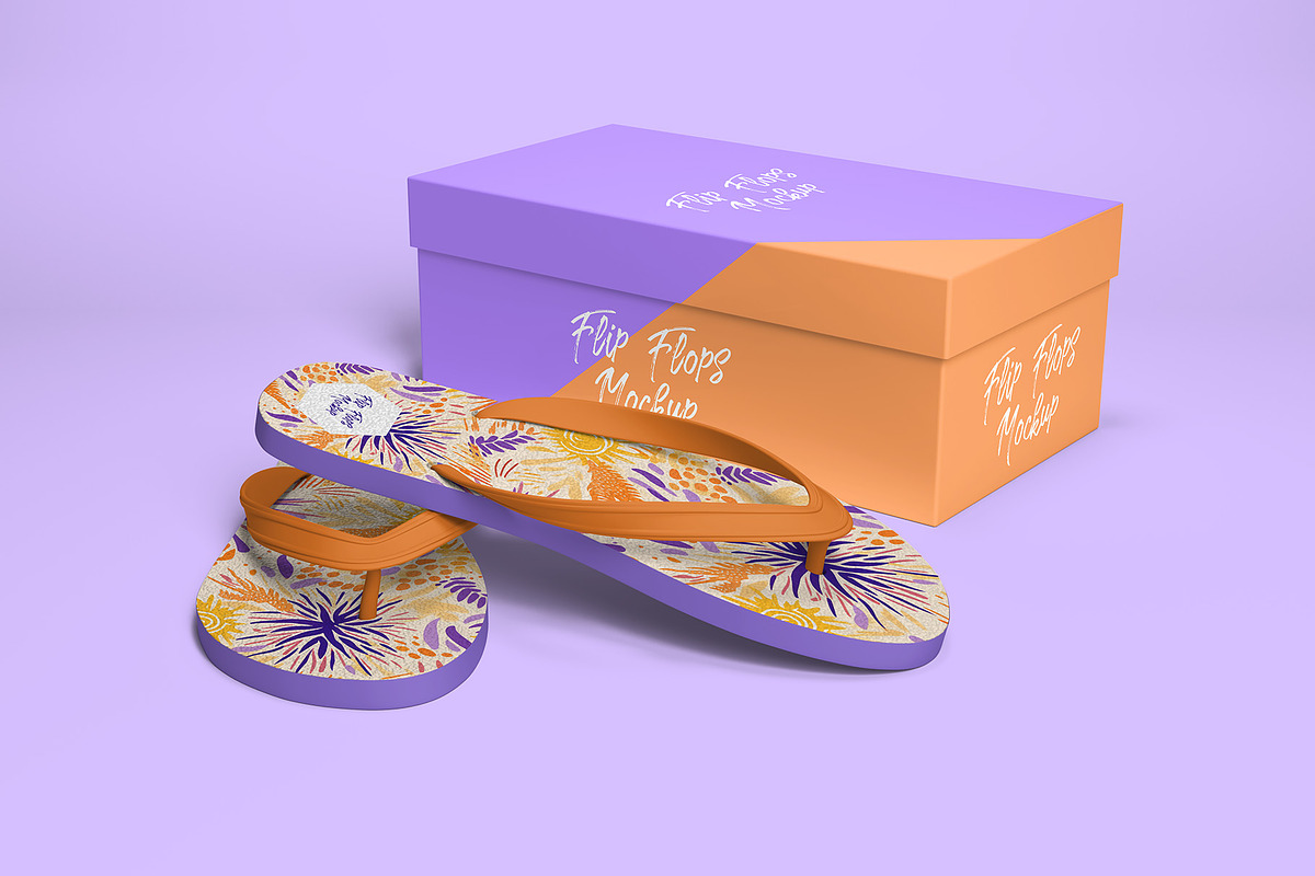 Flip Flops Packaging Mockup 6 Views, a Packaging Mockup by Illusiongraphic (Photo 4 of 20)