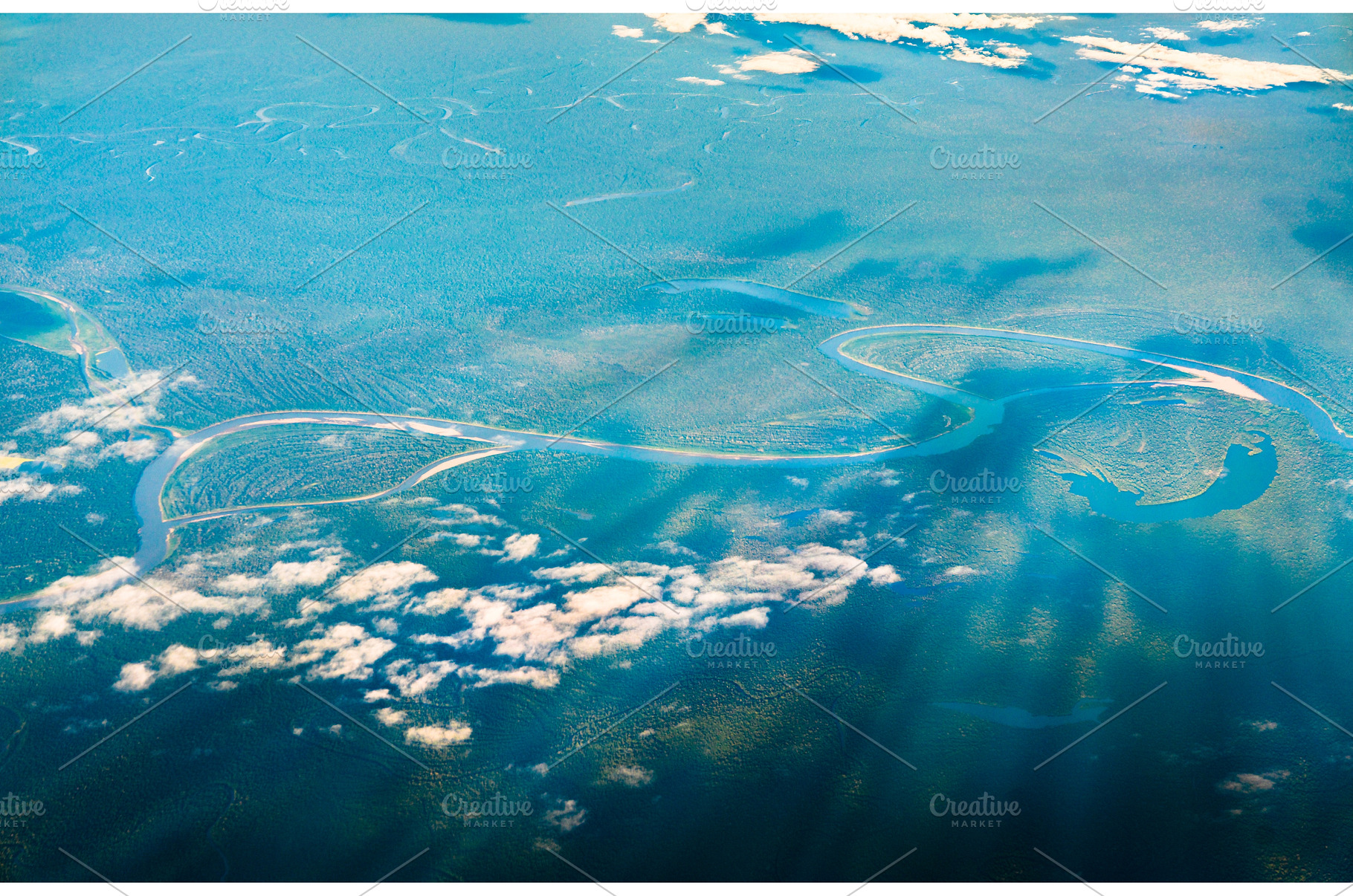 Aerial view of the Amazon river in, a Nature Photo by Leonid Andronov